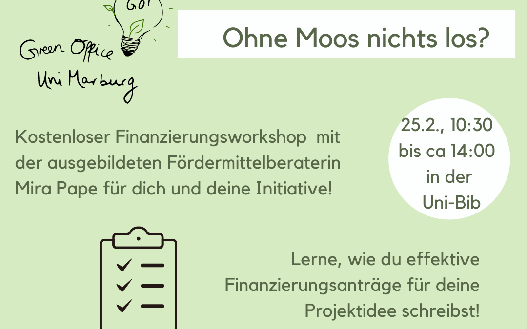 Ohne Moos nichts los? Workshop Fördermittelstrategien 25.02.2023