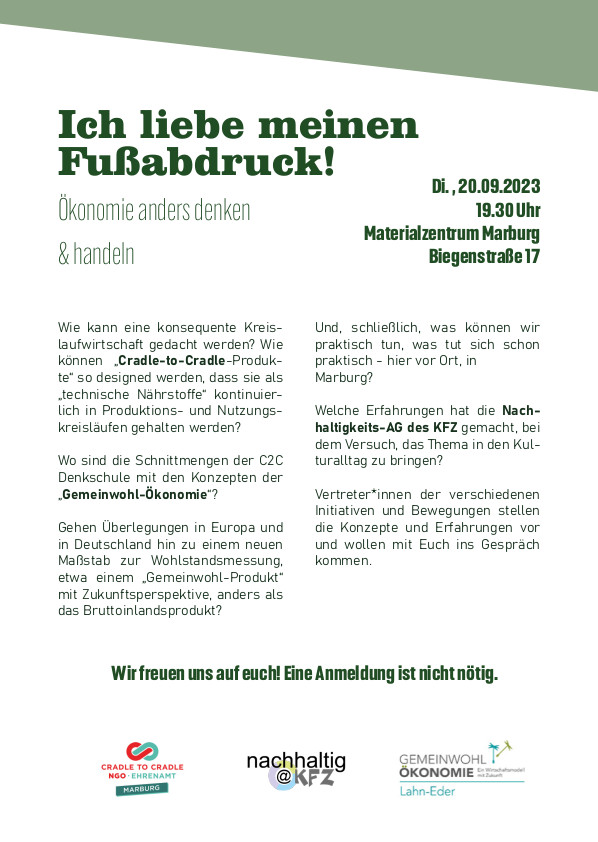 Ich liebe meinen Fußabdruck! Ökonomie anders denken & handeln