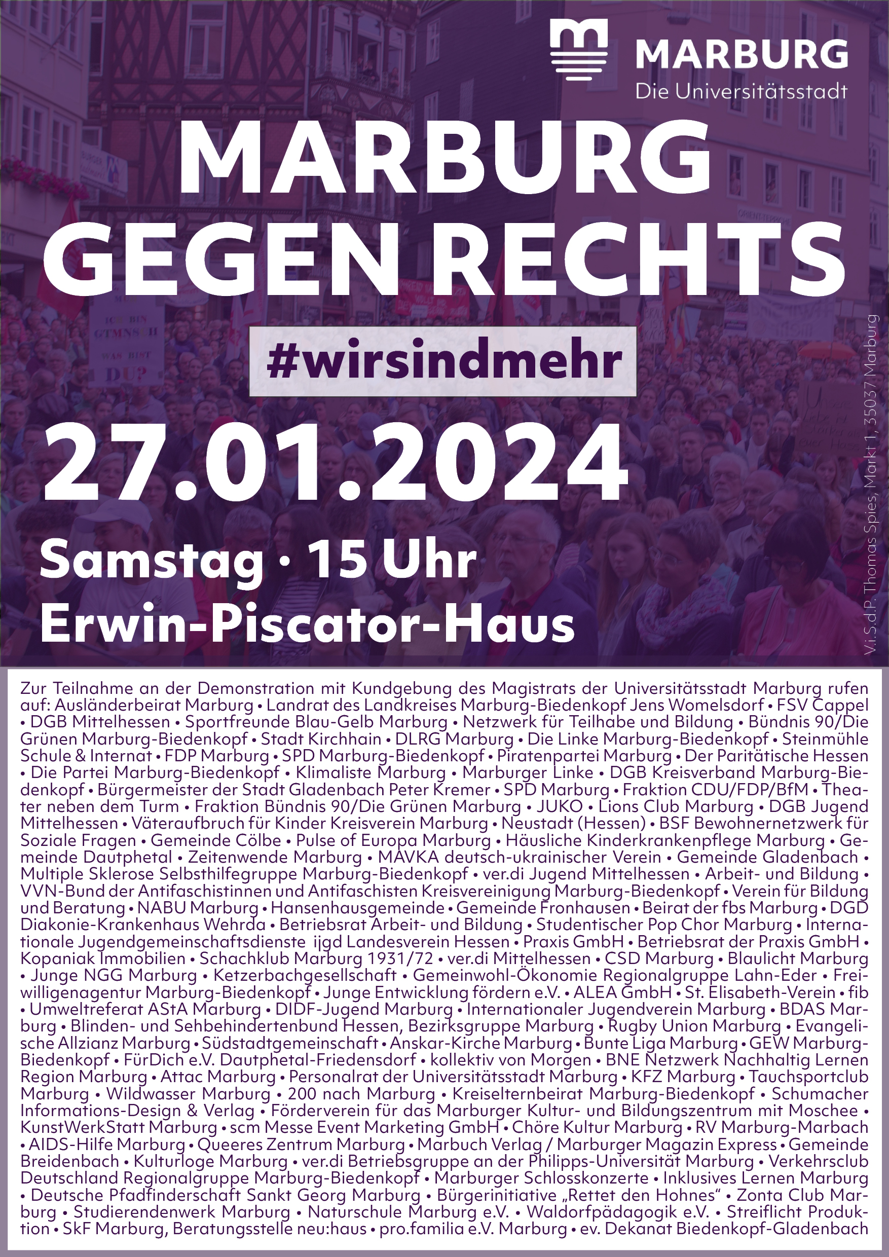 Plakat zur Demonstration gegen Rechts am 27.01.2024