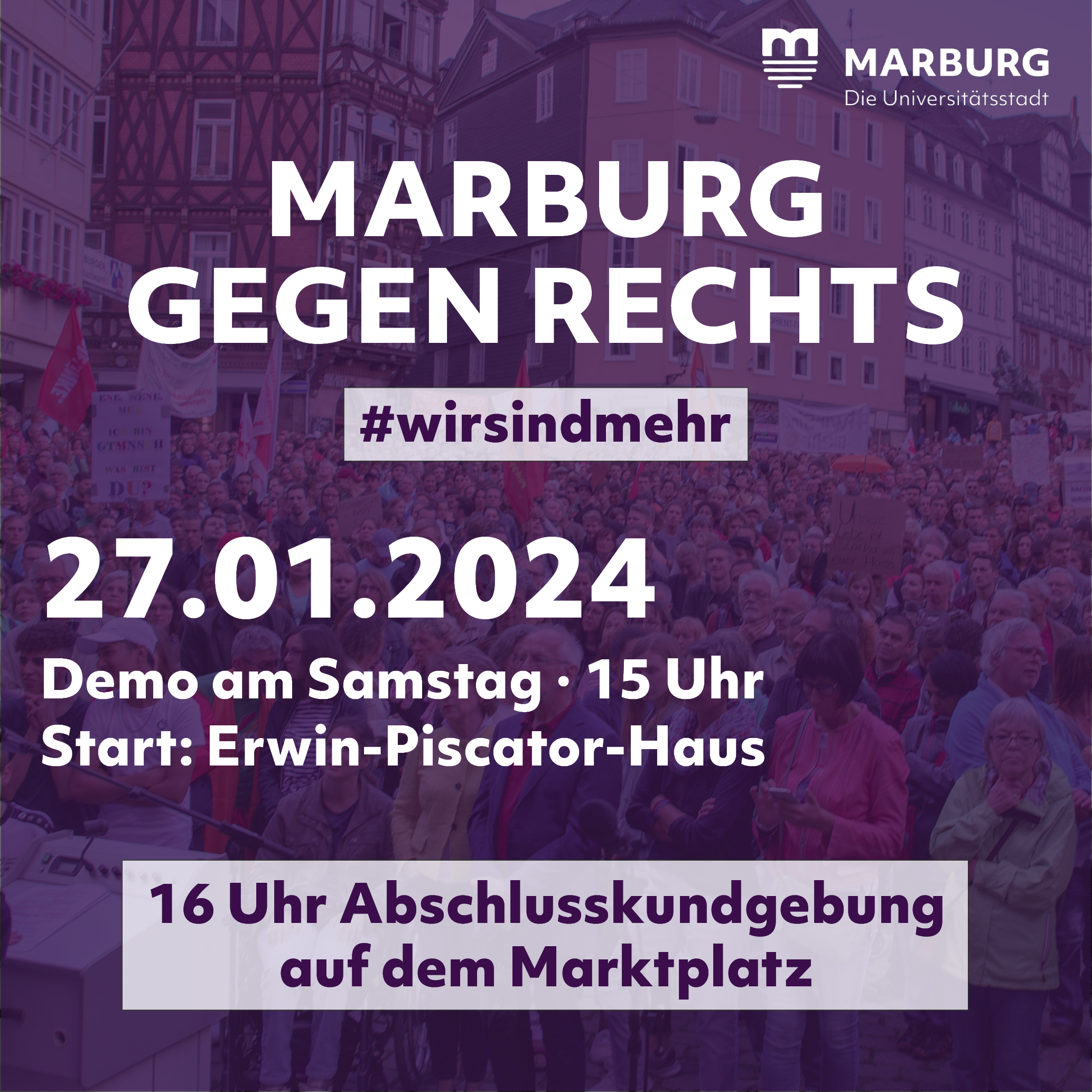 Demo: Marburg gegen Rechts 27.01.2024