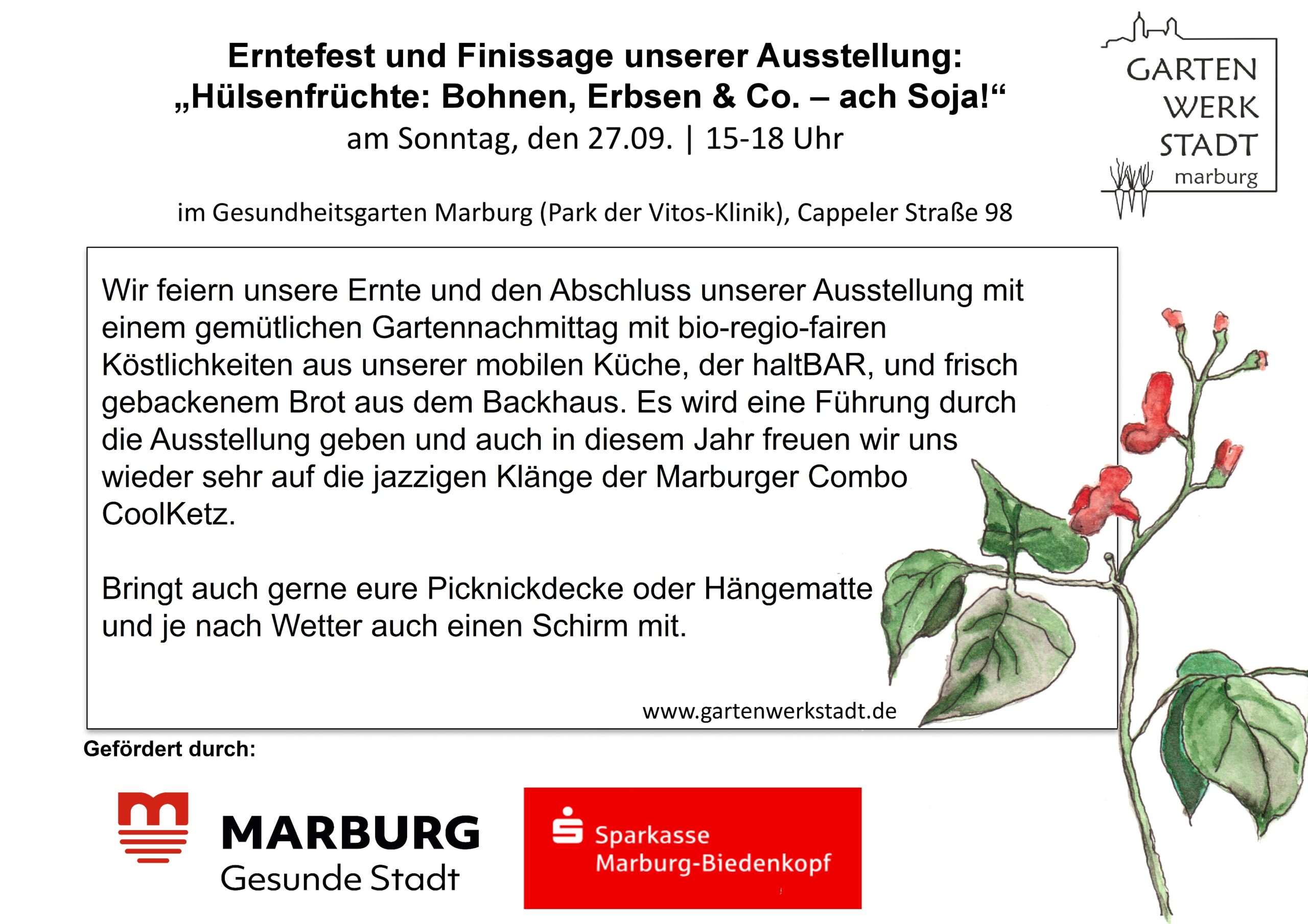 Erntefest und Finissage der Ausstellung: "Hülsenfrüchte: Bohnen, Erbsen  Co. - ach Soja!"